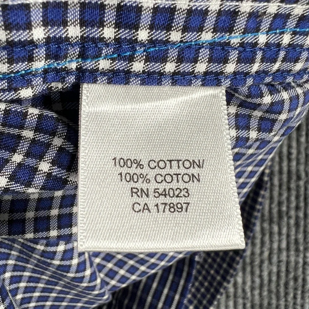 Banana Republic Shirt Mens Medium Blue Check Long Sleeve Button Up Classic Fit